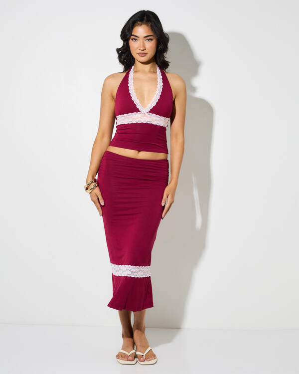 Ava And Ever Charlie Lace Halter Top for Womens