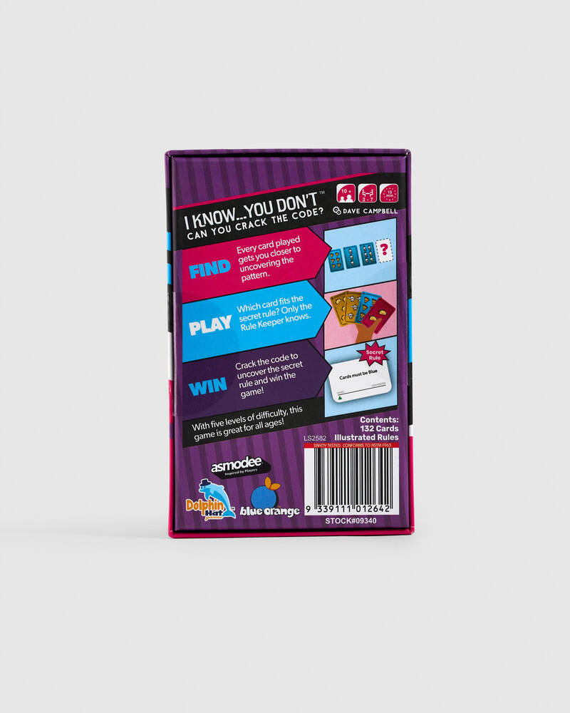 Get It Now I Know You Don't Card Game for Unisex