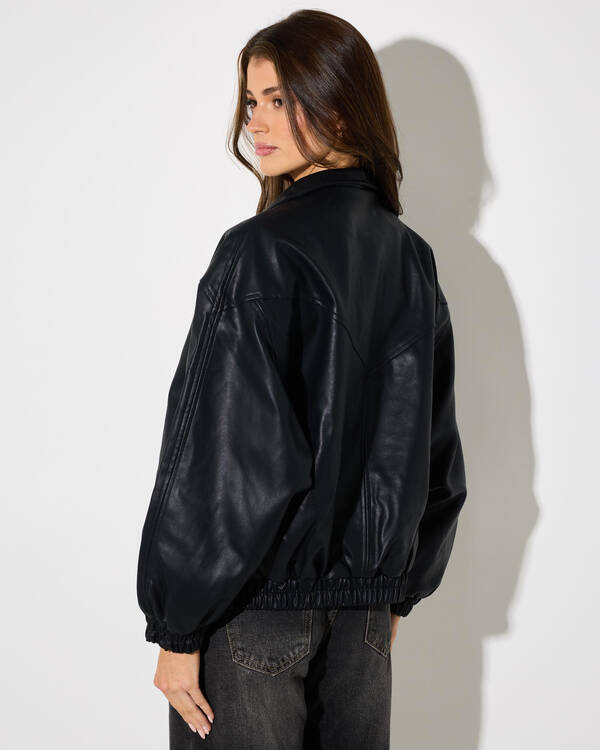 Pink Diamond Avenue Faux Leather Jacket for Womens