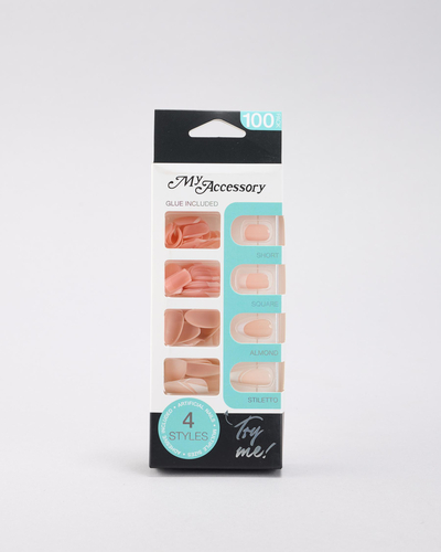 100 French Natural Press on Nail Pack