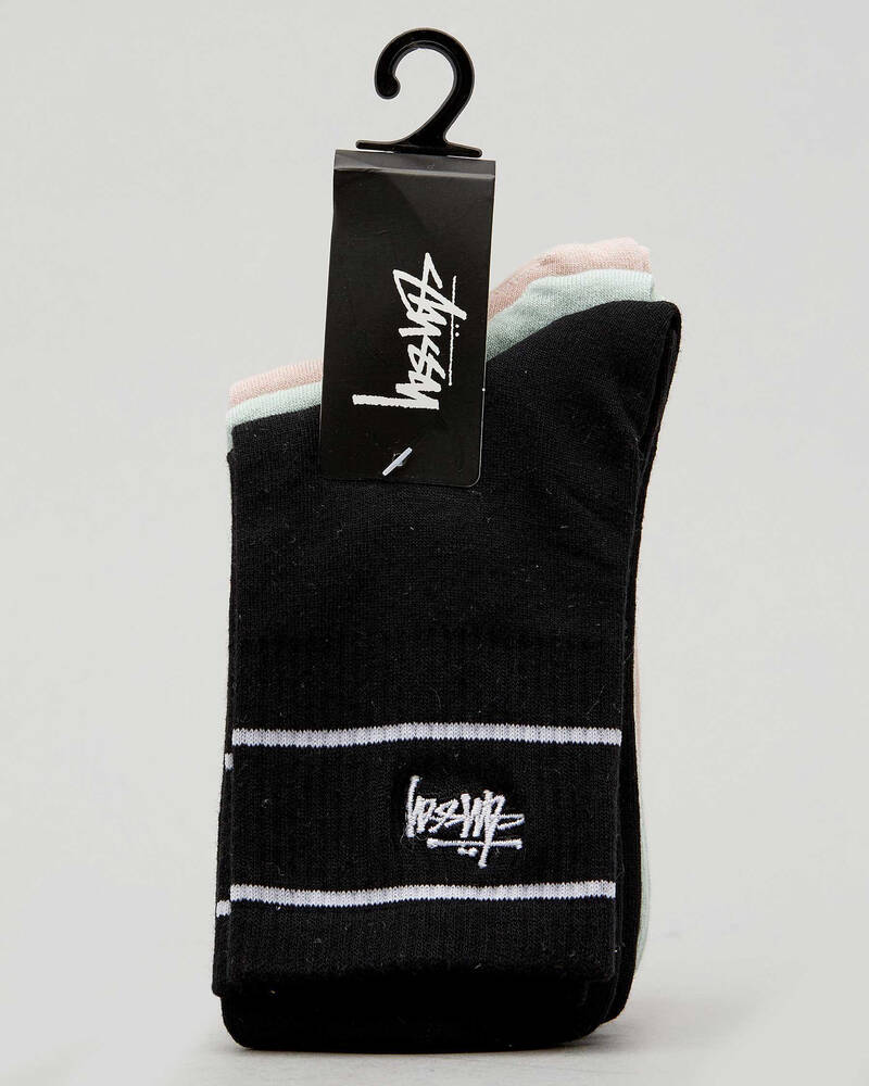 Stussy Womens Fine Stripe Sock Pack for Womens