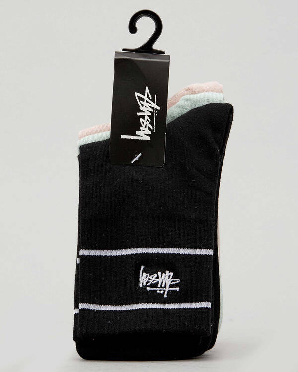 Stussy Womens Fine Stripe Sock Pack for Womens