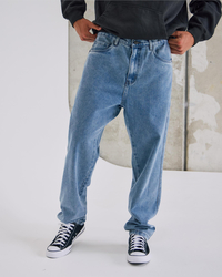 S-Double Embroided Denim Standard Jeans for Mens image number null