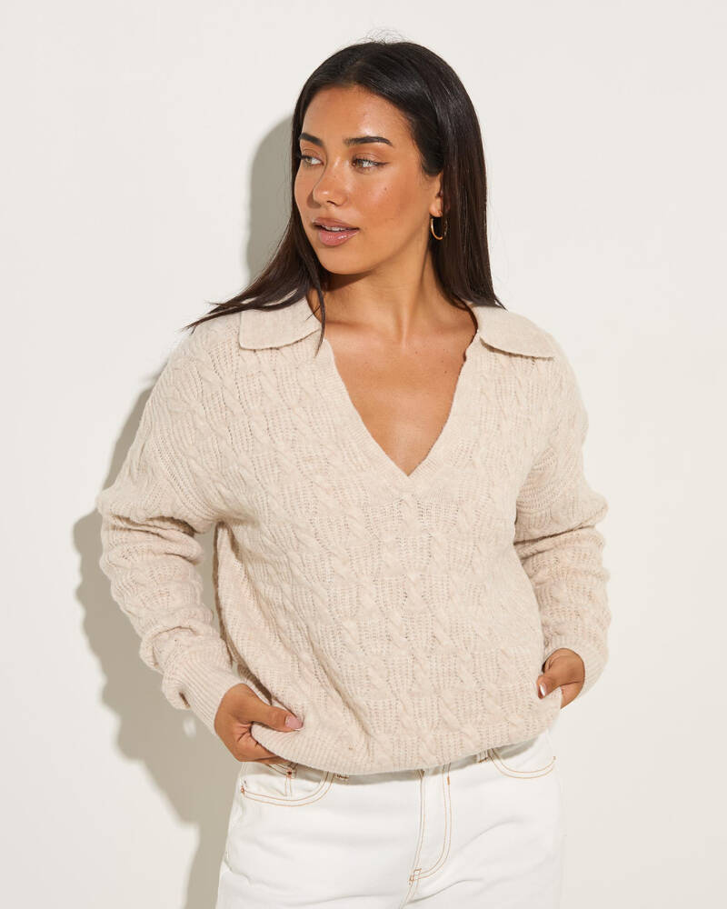 Rhythm Lexie V-Neck Collared Jumper for Womens