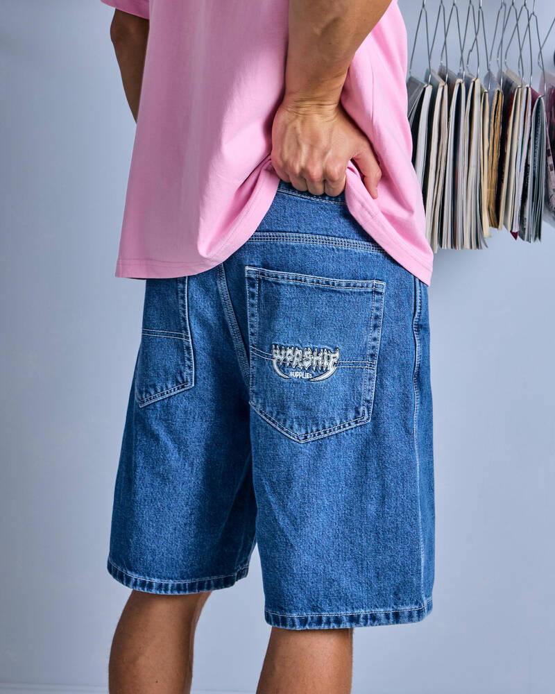 Worship Supplies Pile Up Lounger Jean Shorts for Mens