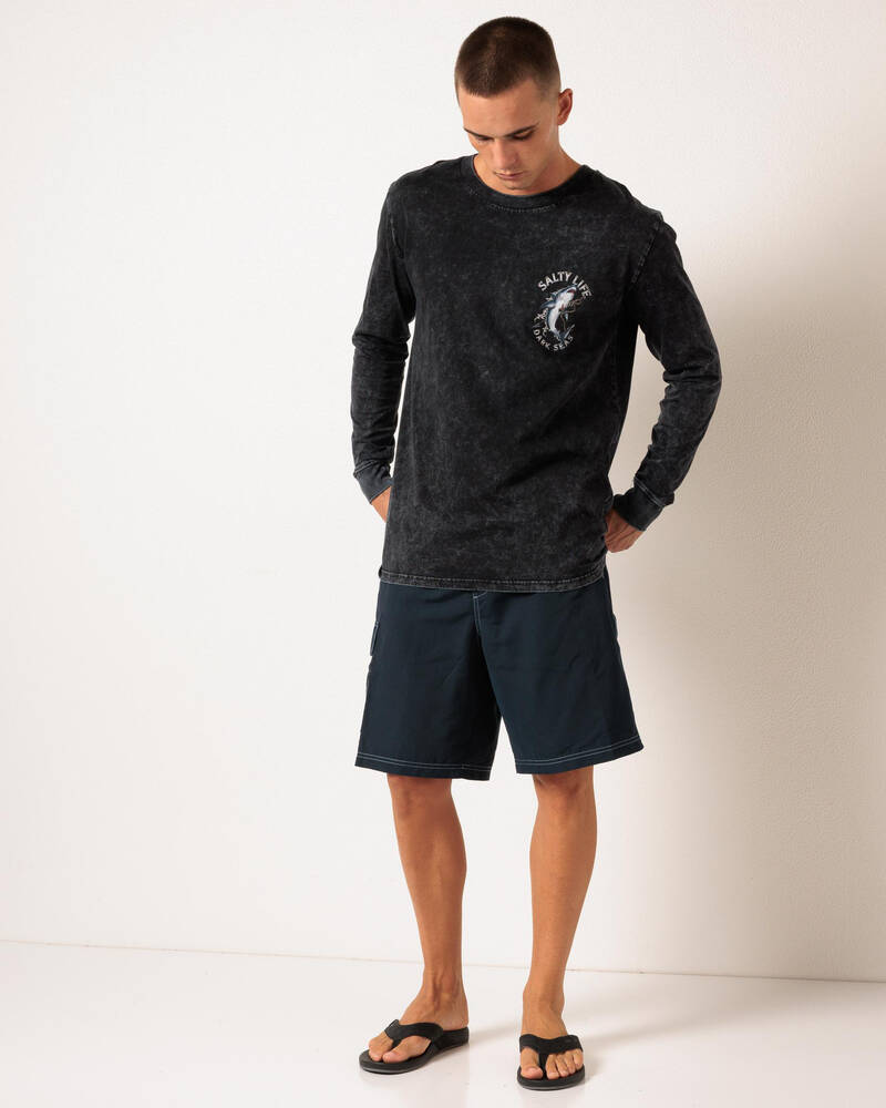 Salty Life Ocean's Wrath Long Sleeve T-Shirt for Mens