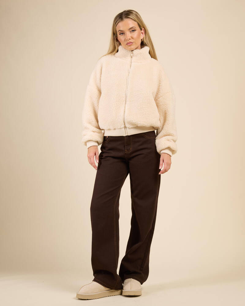 Ava And Ever Mortiz Teddy Bomber Jacket for Womens