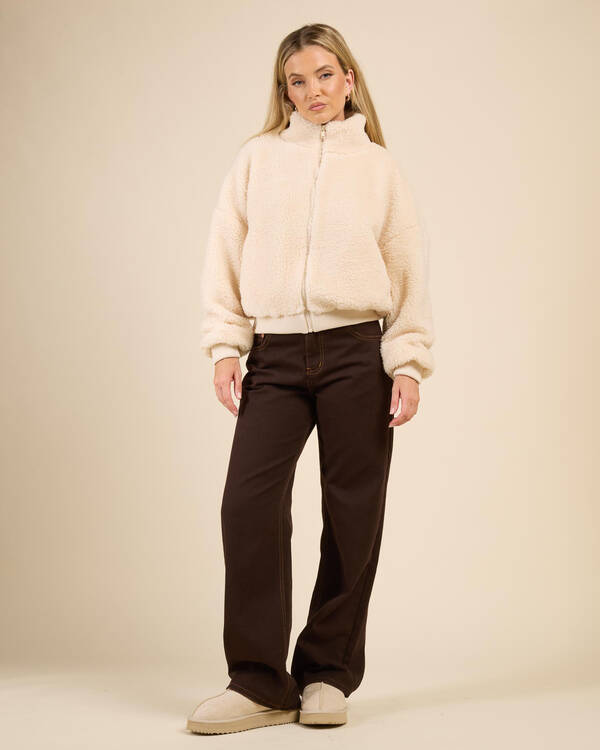 Ava And Ever Mortiz Teddy Bomber Jacket for Womens