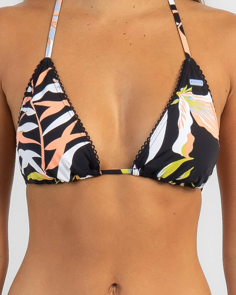 Roxy Hibiscus Wave Tiki Triangle Bikini Top for Womens