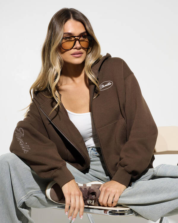 Thrills Last Stop Zip Box Hoodie for Womens