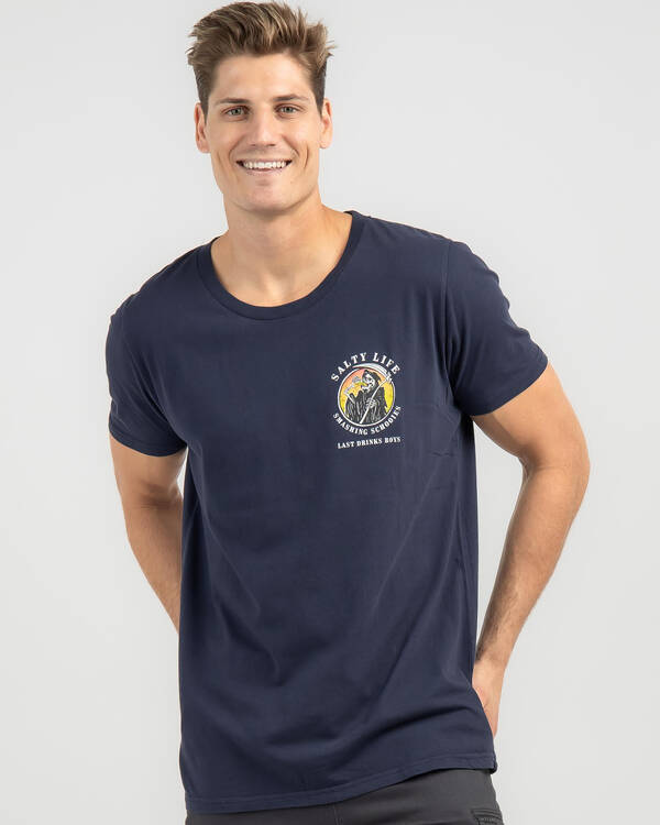 Salty Life Last Drinks T-Shirt for Mens