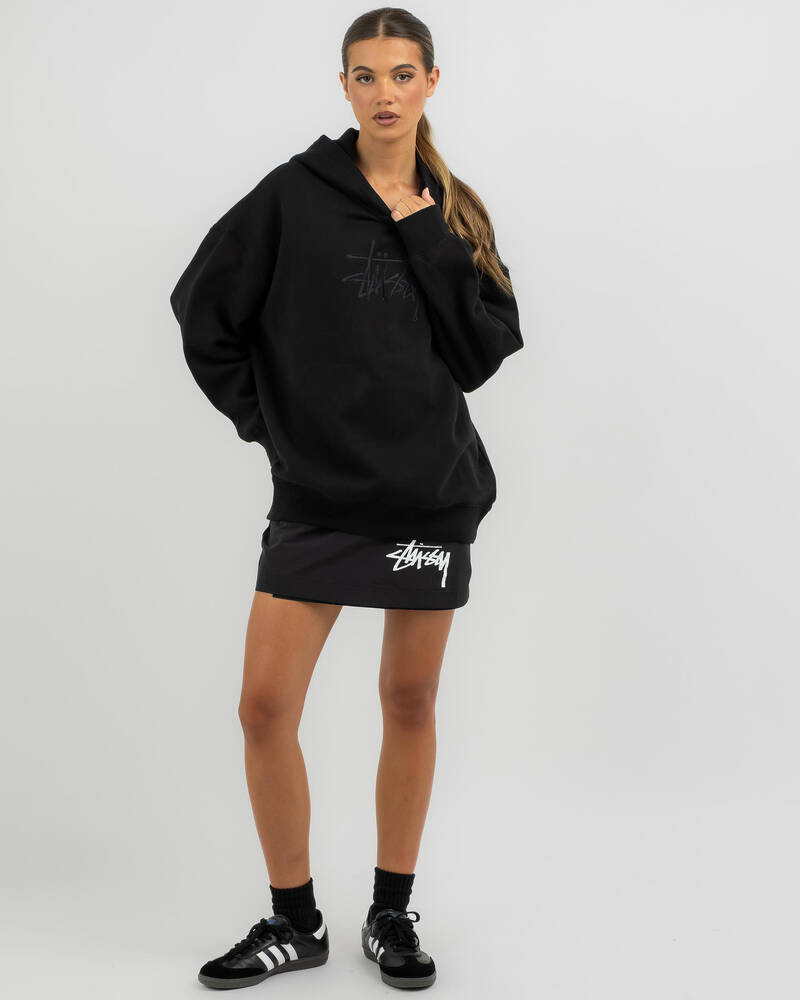 Stussy Graffiti Embroidery Oversized Hoodie for Womens