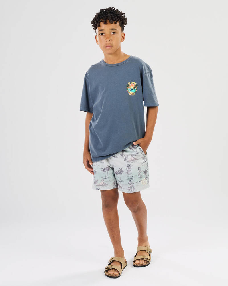 Jacks Boys' Hawaiian Fade Elastic Waist Shorts for Mens