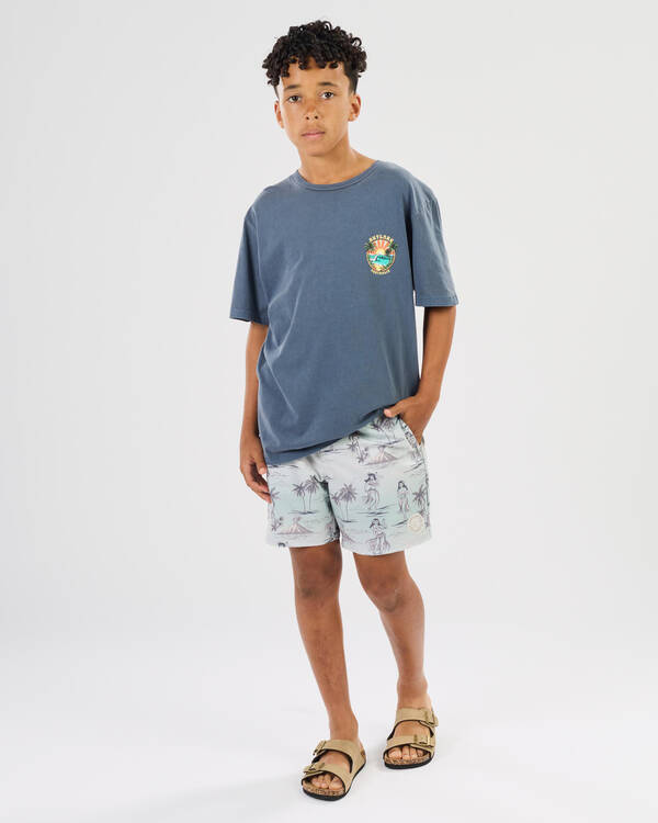 Jacks Boys' Hawaiian Fade Elastic Waist Shorts for Mens