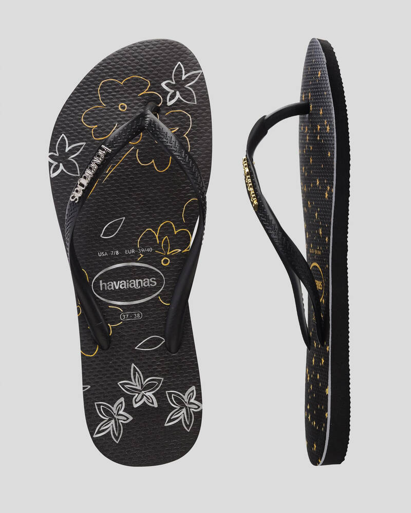 Havaianas Slim Metal Logo Thongs for Womens image number null