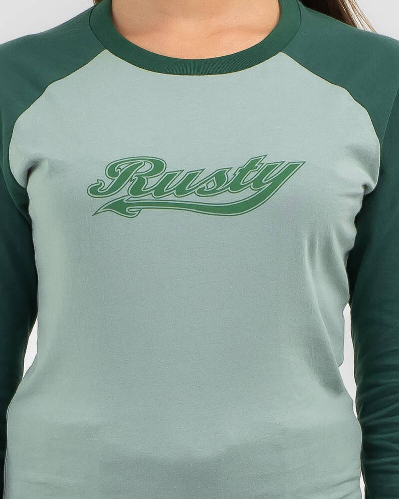 Rusty Norty Long Sleeve Raglan Baby Tee for Womens