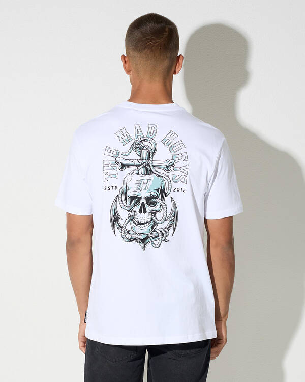 The Mad Hueys Rope Skull Anchor T-Shirt for Mens