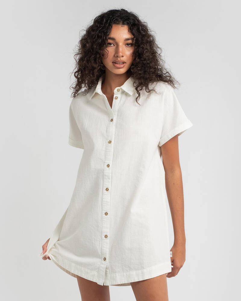 Rhythm Classic Linen Shirt Dress for Womens