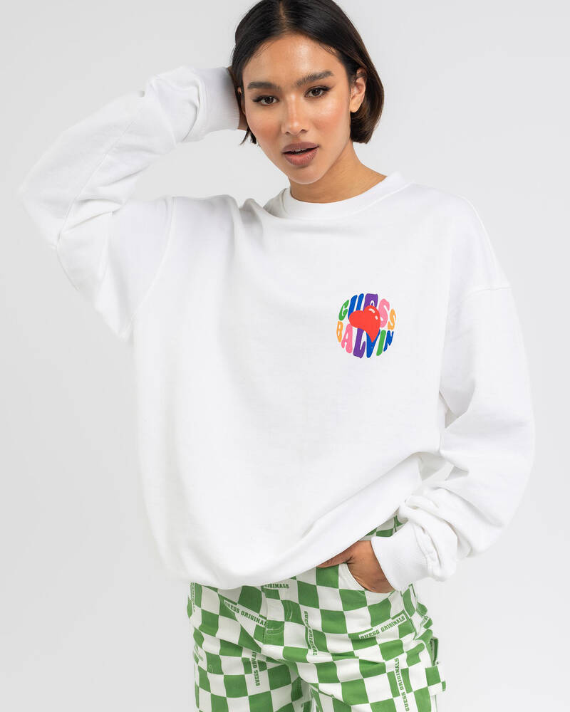 GUESS Originals J Balvin Amor Crewneck Sweatshirt for Womens