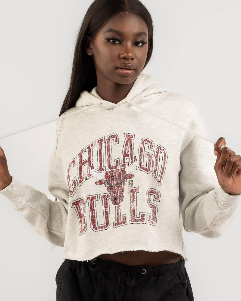 Mitchell & Ness Arch Logo Crop Hoodie for Womens