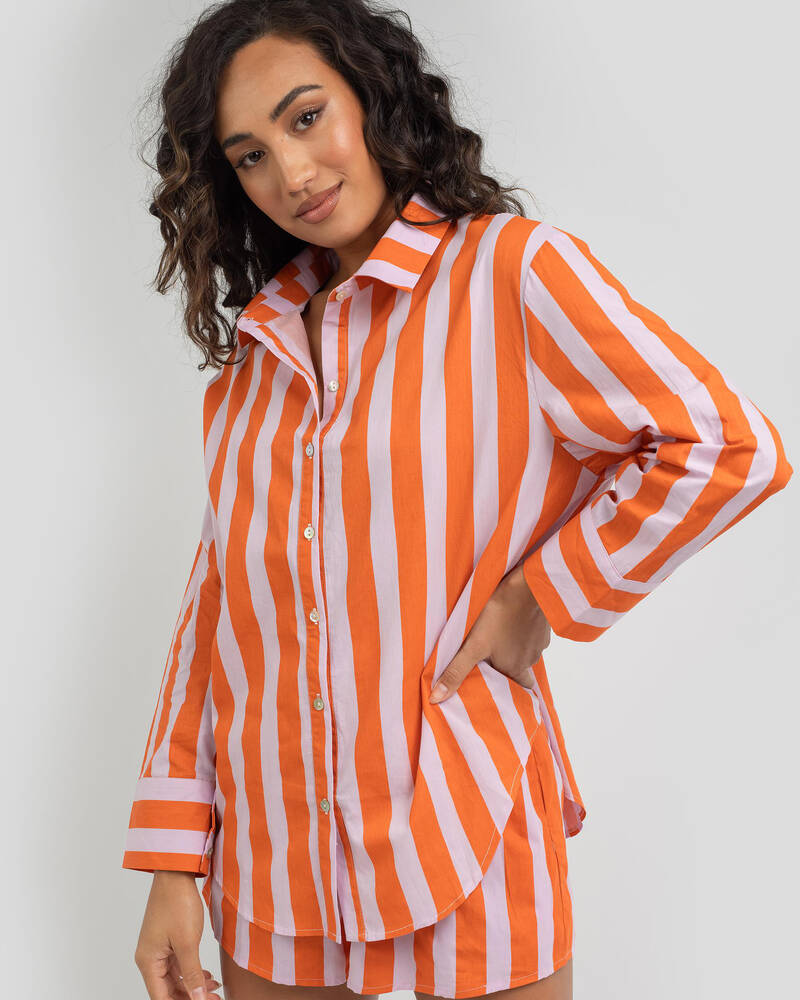 Paper Heart Candy Stripe Shirt for Womens