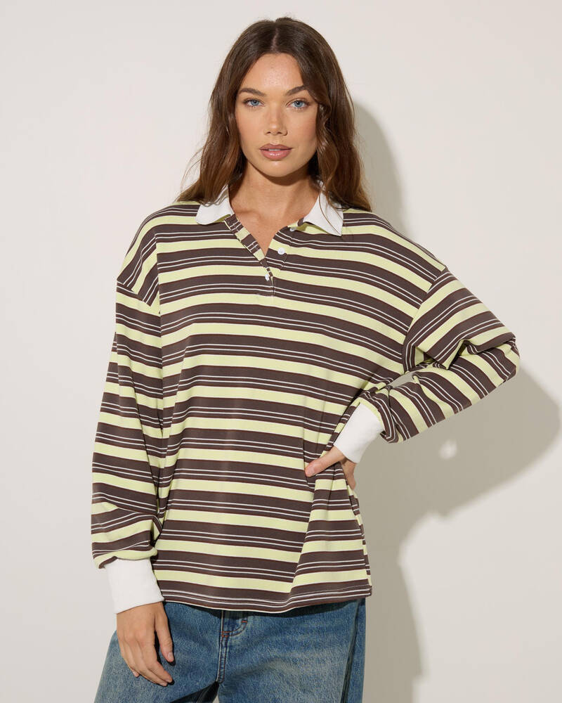Mooloola Gwen Stripe Long Sleeve Top for Womens