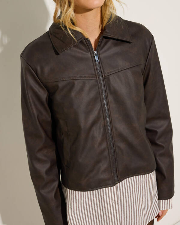 Ava And Ever Jinx Faux Leather Jacket for Womens