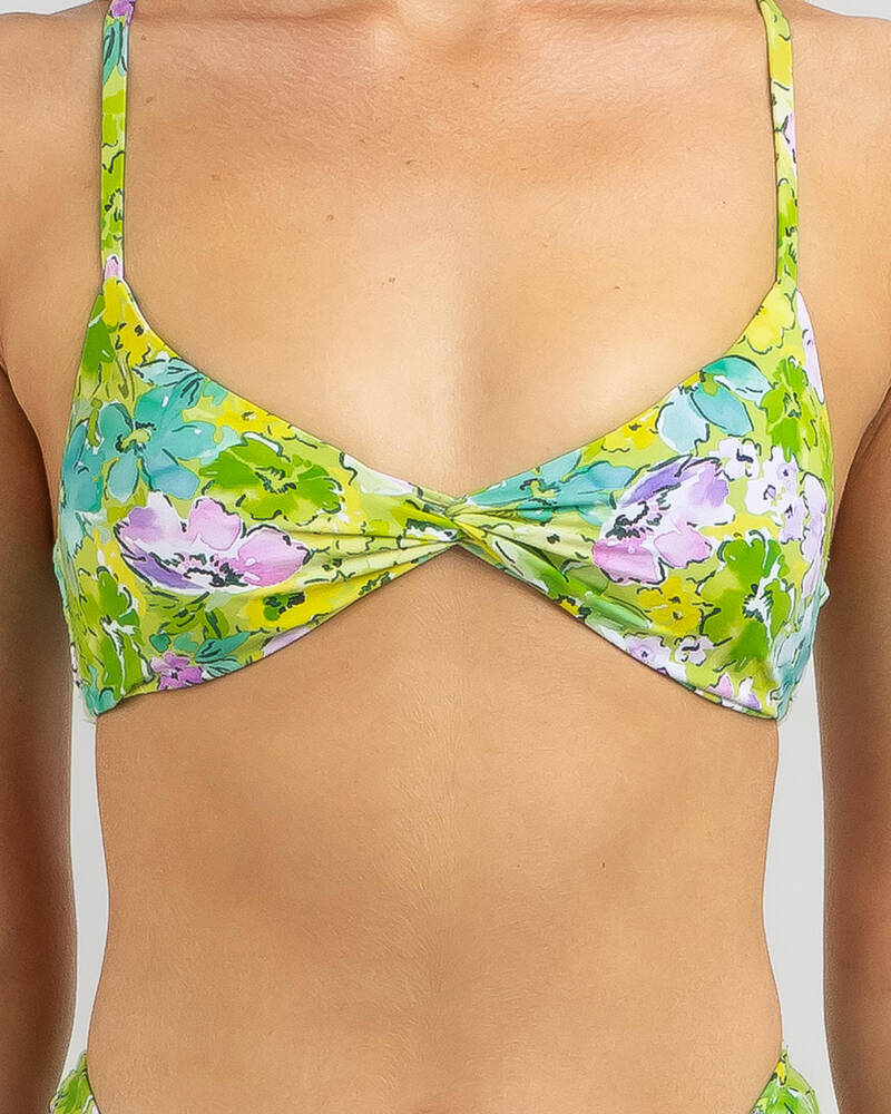 Kaiami Audrey Twist Bralette Bikini Top In Green/lilac - FREE* Shipping &  Easy Returns - City Beach New Zealand