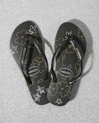 Havaianas Slim Metal Logo Thongs for Womens image number null