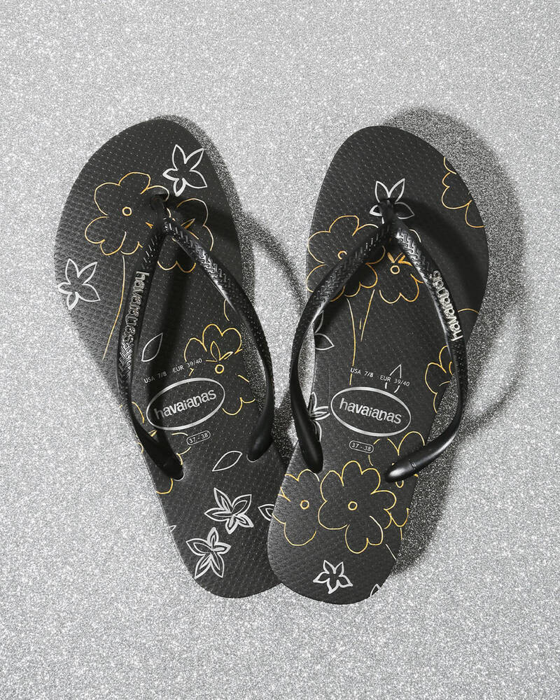 Havaianas Slim Metal Logo Thongs for Womens image number null