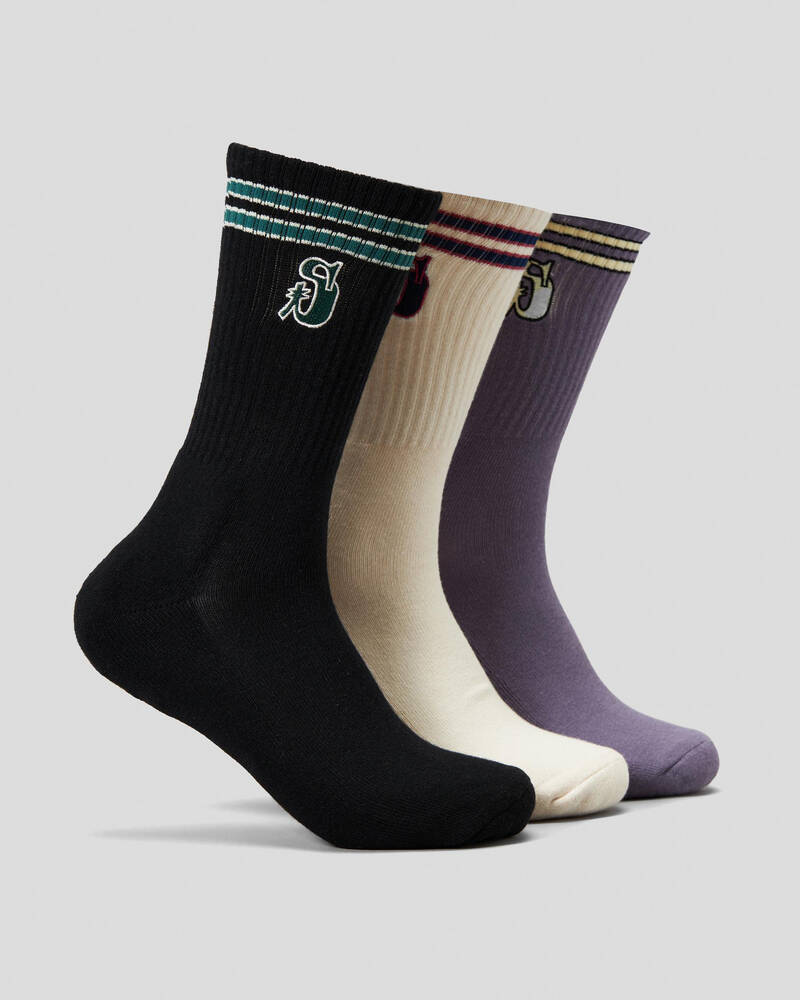 Stussy Big S Stripe Socks 3 Pack for Mens