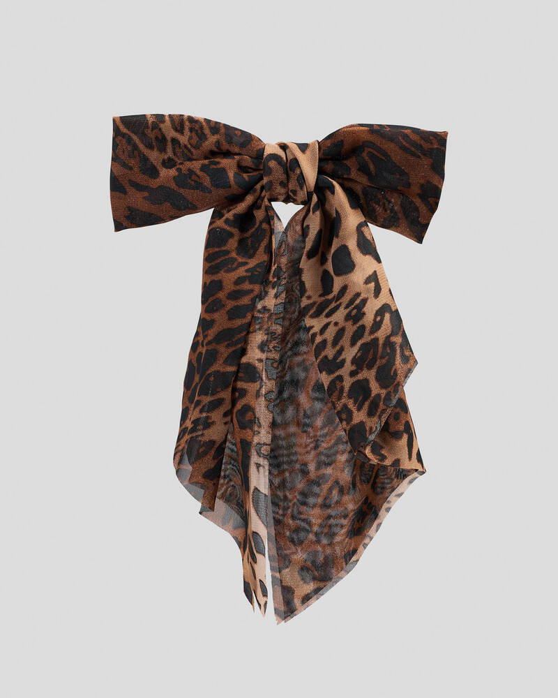 Karyn In LA Leopard Hair Bow Clip for Womens