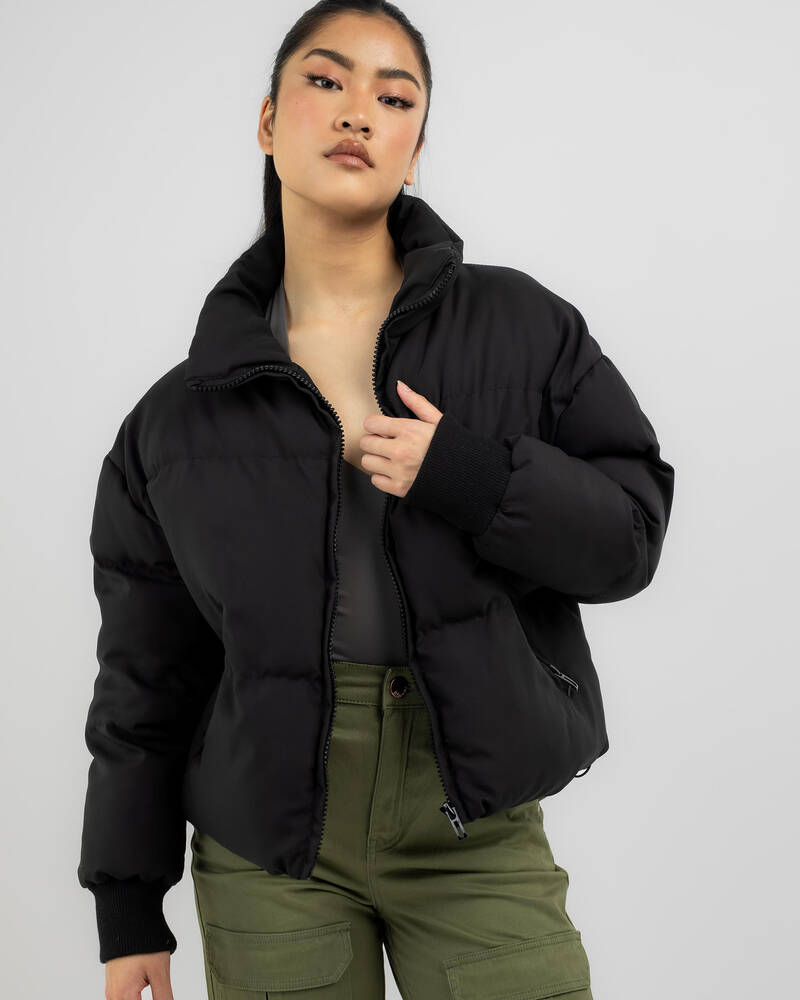 Ava And Ever Academy Puffer Jacket In Black - Fast Shipping & Easy ...