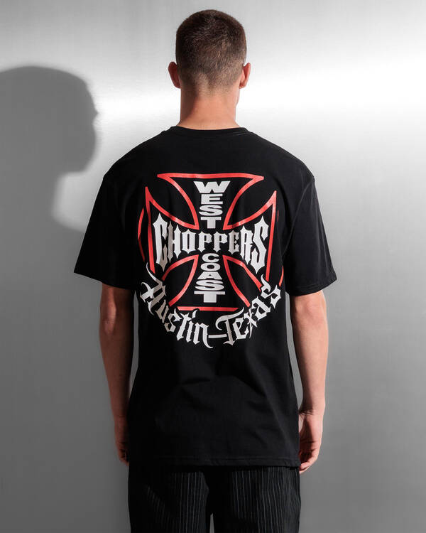 West Coast Choppers Circled Cross T-Shirt for Mens