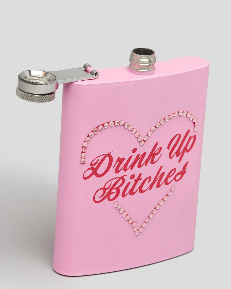 Get It Now Drink up B*tches Metal Flask for Womens