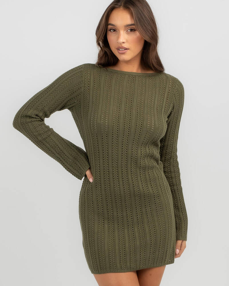 Rhythm Charlize Long Sleeve Mini Dress for Womens