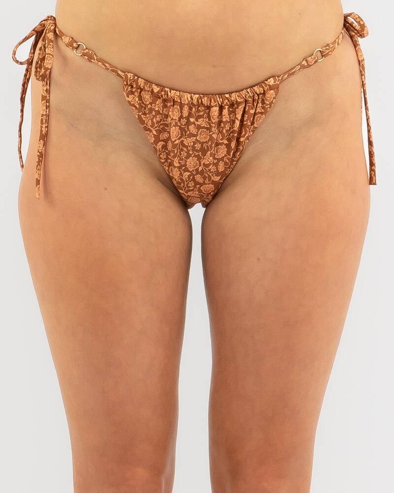 Rhythm Nazare Paisley Gather Tie Hi Cut Bikini Bottom for Womens