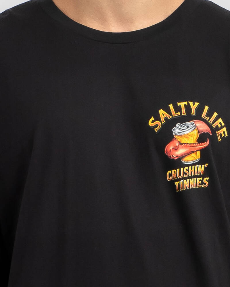 Salty Life Crushin Tinnies Long Sleeve T-Shirt for Mens