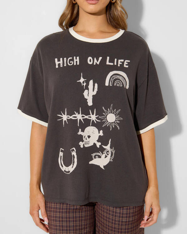 RVCA Dani Miller Oversized Ringer T-Shirt for Womens
