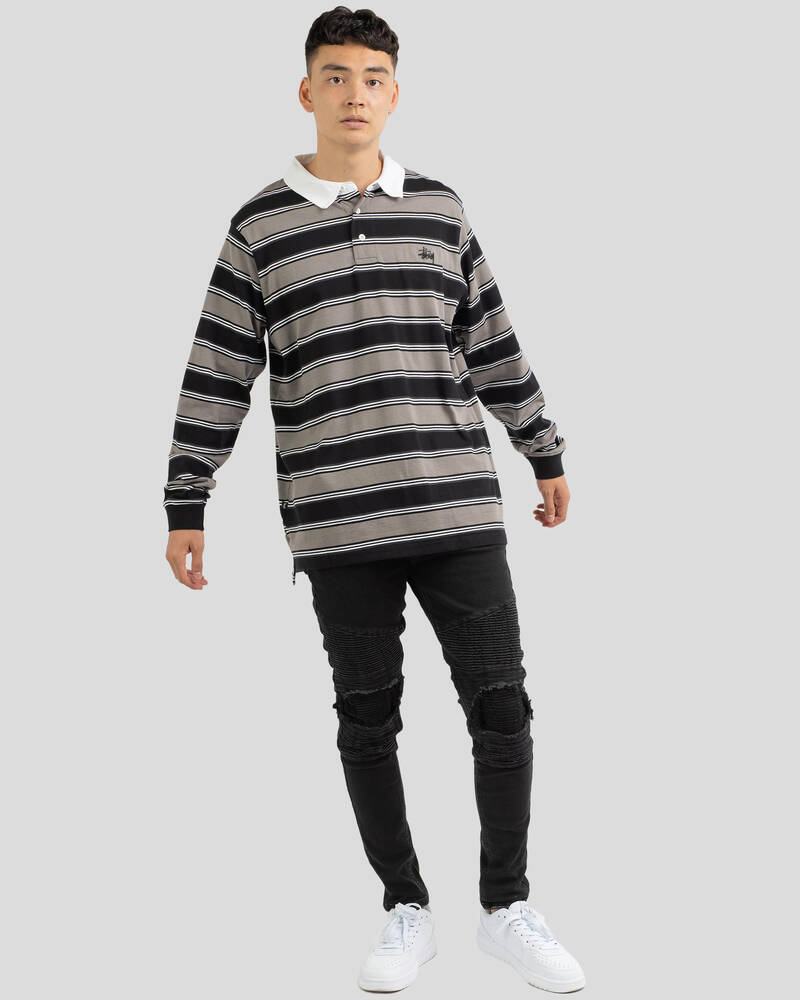 Stussy Bold Graffiti Rugby Long Sleeve Shirt for Mens