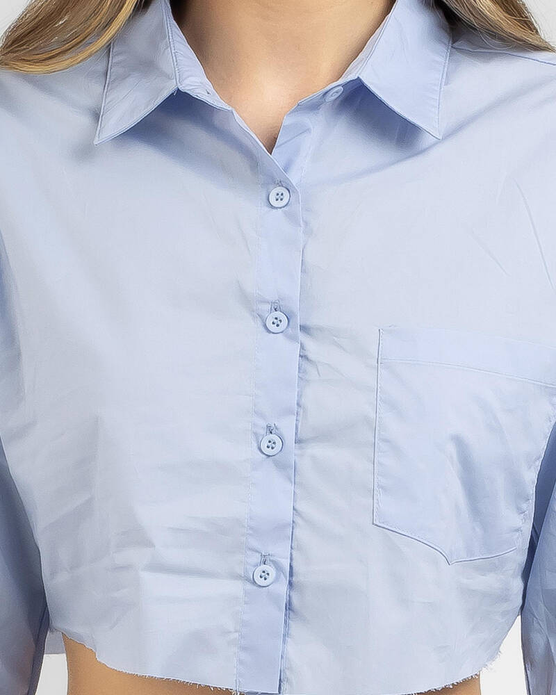 Ava And Ever Out Of Office Cropped Shirt for Womens