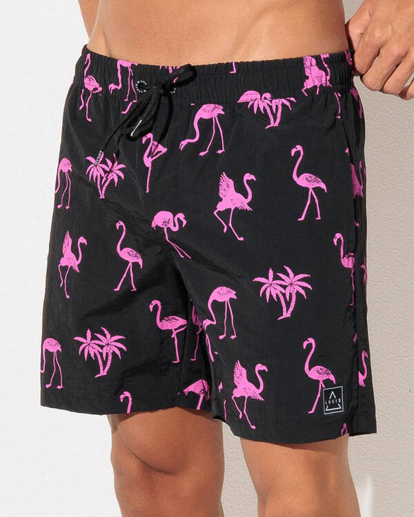 Pink Tropic Elastic Waist Shorts