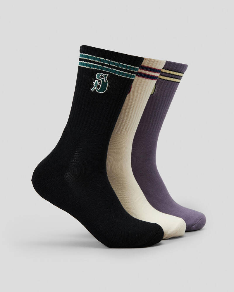Stussy Big S Stripe Socks 3 Pack for Mens