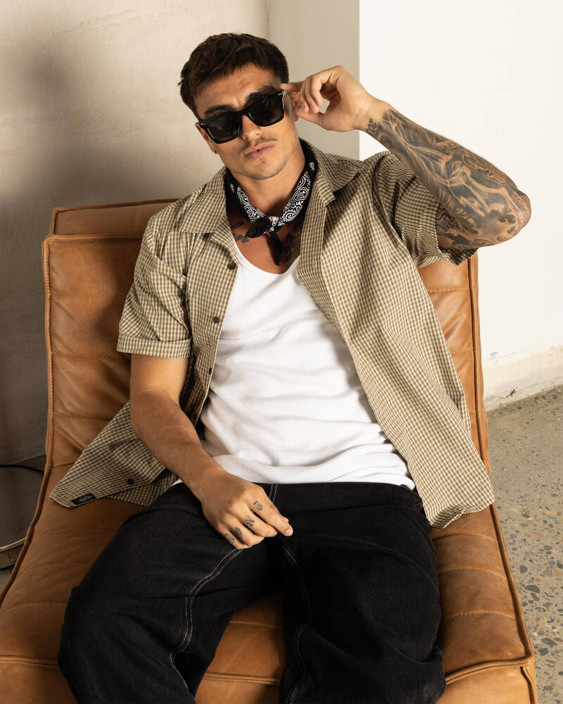 Thrills Valiant Check Bowling Short Sleeve Shirt for Mens