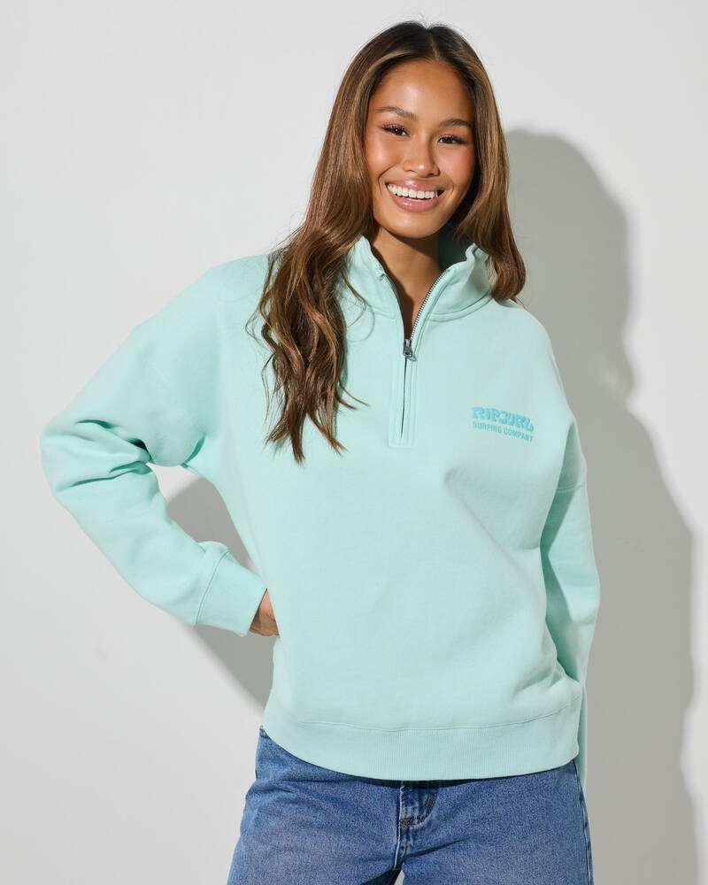 Rip Curl Surf Puff 1/4 Zip Sweatshirt for Womens