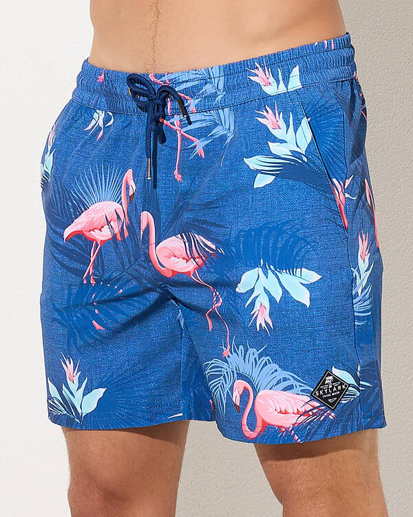 Skylark Tropical Isle Elastic Waist Shorts for Mens