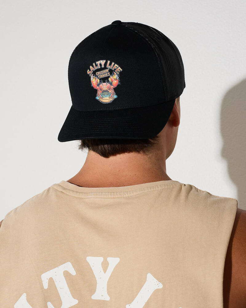 Salty Life Crushin Tinnies Trucker Cap for Mens