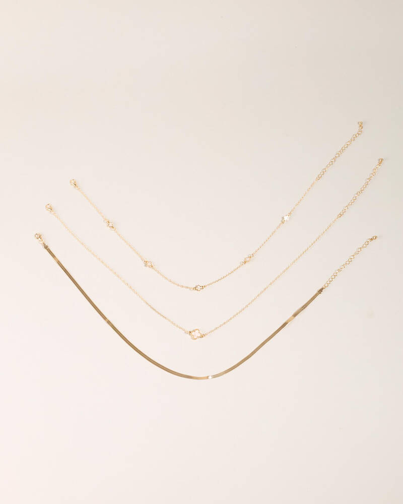 Karyn In LA Baby Clover Necklace Pack for Womens