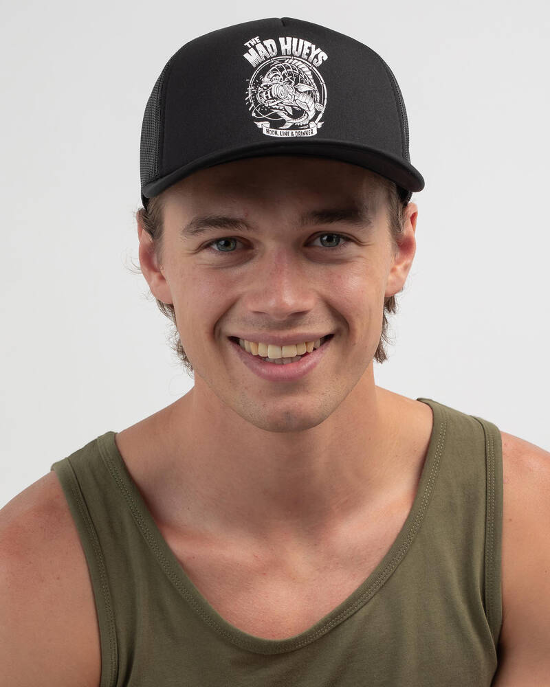 The Mad Hueys Hook Line & Drinker Foam Trucker Cap for Mens