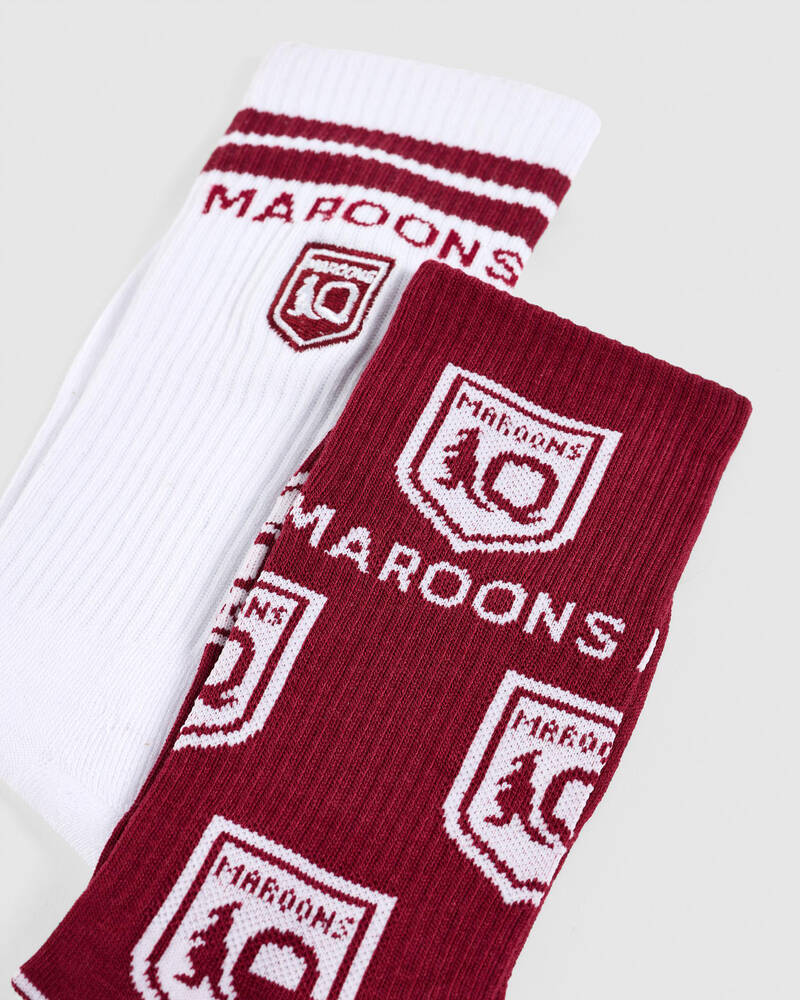 FOOT-IES Maroons Icons Sneaker Socks 2 Pack for Mens
